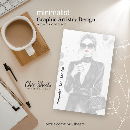 Minimalist Graphic Artistry Design Stationery
