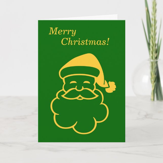 minimalist graphic design gold santa for christmas holiday card (Front)