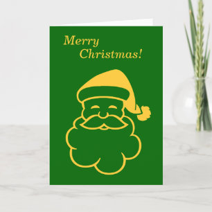 minimalist graphic design gold santa for christmas holiday card