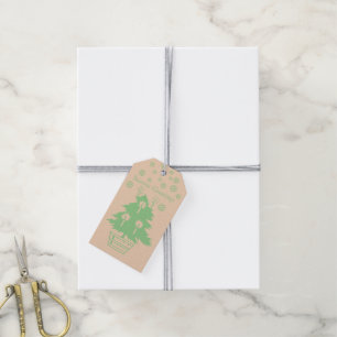 minimalist graphic design green tree for christmas gift tags