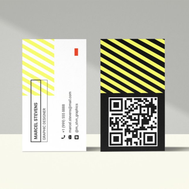 Minimalist Graphic QR Code Clean And Modern Business Card (Creator Uploaded)