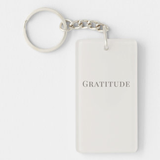 Minimalist Gratitude – Calm Typography Design Keychain