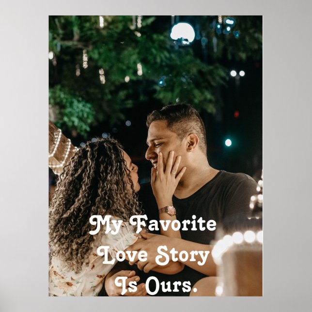 Minimalist Gratitude Couple Photo Love  Poster (Front)