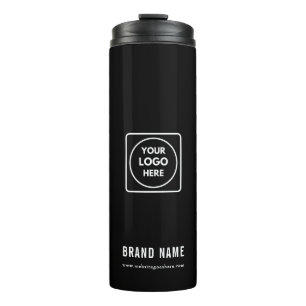 Minimalist Gray Company Logo Business Promotion Thermal Tumbler