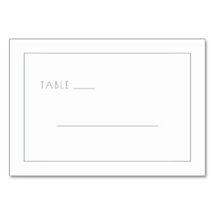 Minimalist Gray Line Divider Table Number