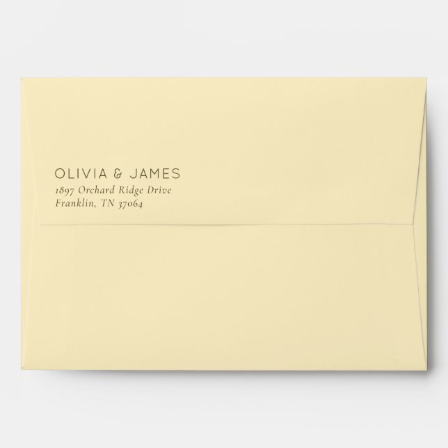 Minimalist Grayish-Brown Typographic Envelope (Back (Top Flap))