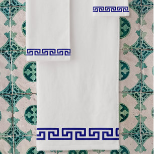 Minimalist Greek Pattern Customizable Bath Towel Set