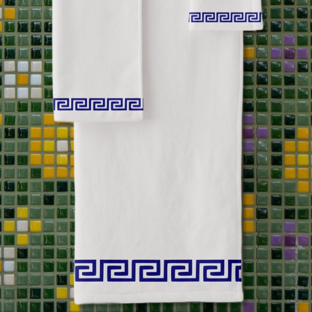 Minimalist Greek Pattern Customizable II Bath Towel Set (Creator Uploaded)