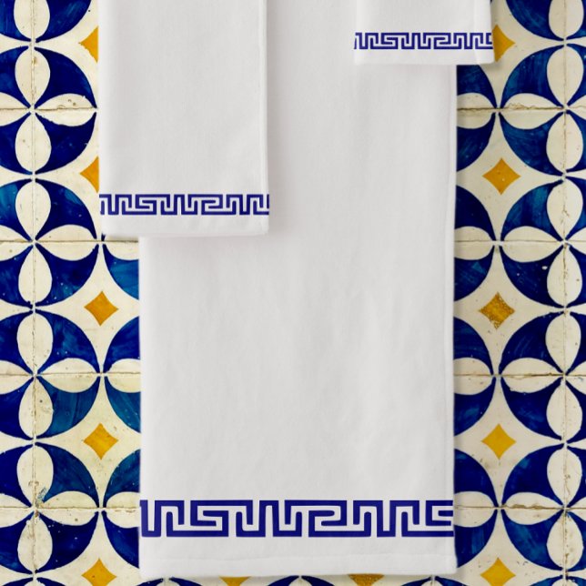 Minimalist Greek Pattern Customizable IV Bath Towel Set (Creator Uploaded)