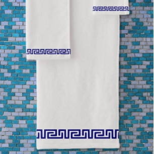 Minimalist Greek Pattern Customizable V Bath Towel Set