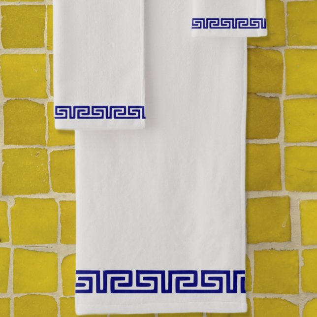 Minimalist Greek Pattern Customizable VI Bath Towel Set (Creator Uploaded)