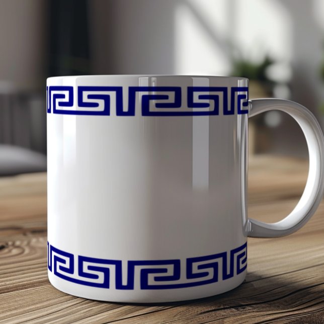 Minimalist Greek Pattern Customizable VI Coffee Mug (Creator Uploaded)