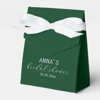 Minimalist Green and White Bridal Shower Favor Box