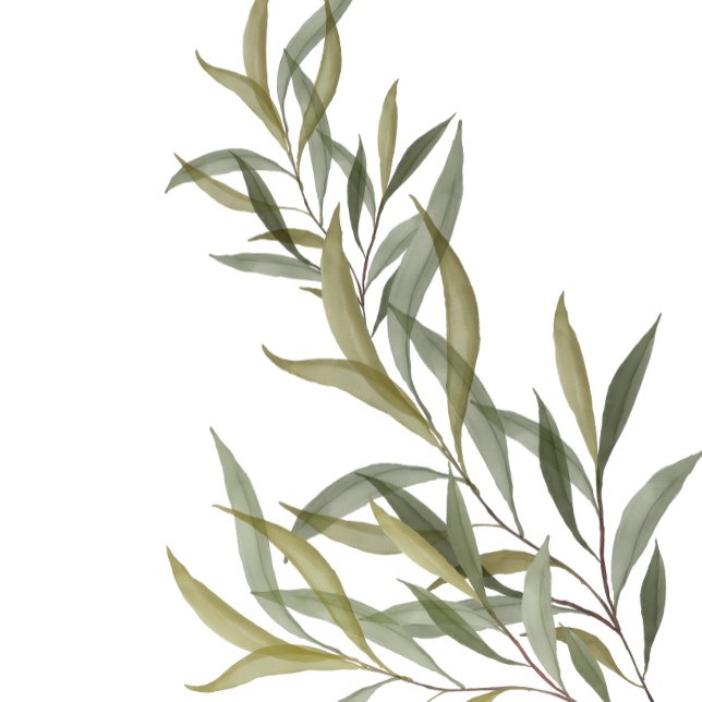 Minimalist Green Botanical Leaves Throw Pillow (Creator Uploaded)