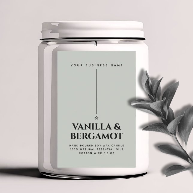 Minimalist green candle product label (Creator Uploaded)