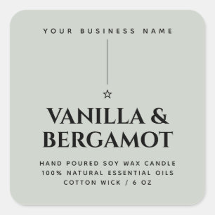 Minimalist green candle product label