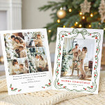 Minimalist Green Christmas Bow Ribbon 5 Photo Holiday Card<br><div class="desc">Simply Elegant Stylish PHOTO Christmas Greeting Holiday Card.
 
Surprise and bring joy to your close ones and make the celebration unforgettable.

 For further customization,  please click the "customize further" link and use our design tool to modify this template.</div>