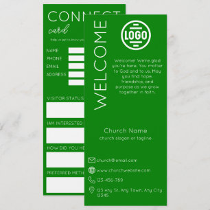 Minimalist Green Church Connection Card