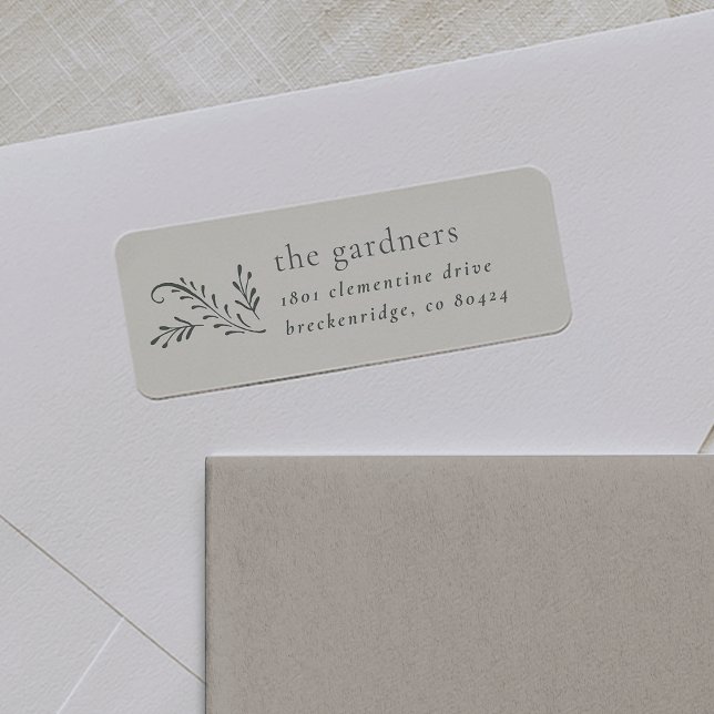Minimalist Green & Cream Botanical Return Address (Creator Uploaded)