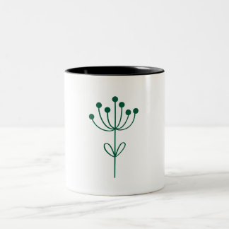 Minimalist Green Design Botanical  Two-Tone Coffee Mug