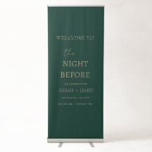 Minimalist Green Emerald Dinner Welcome Backdrop