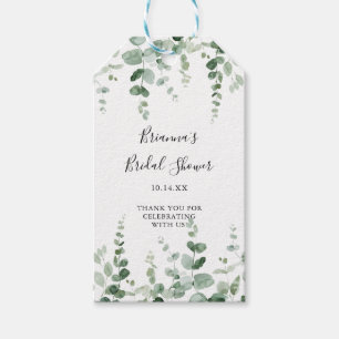 Minimalist Green Eucalyptus Bridal Shower  Gift Tags