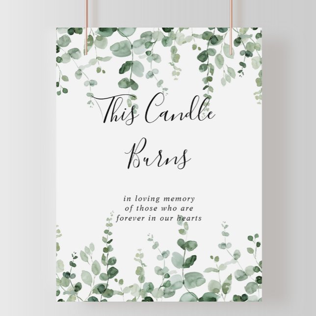 Minimalist Green Eucalyptus This Candle Burns Sign (Creator Uploaded)