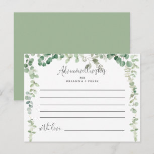 Minimalist Green Eucalyptus Wedding Advice Card