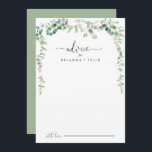 Minimalist Green Eucalyptus Wedding Advice Card<br><div class="desc">This minimalist green eucalyptus wedding advice card is perfect for a modern wedding. The design features watercolor hand-drawn elegant botanical eucalyptus branches and leaves, adorning geometric frames. These cards are perfect for a wedding, bridal shower, baby shower, graduation party & more. Personalize the cards with the names of the bride...</div>