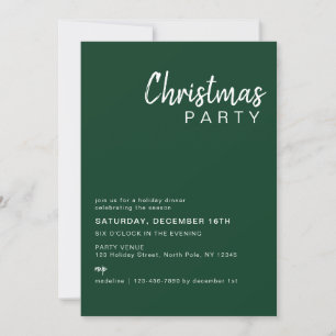 Minimalist Green Family Corporate Christmas Party Invitation