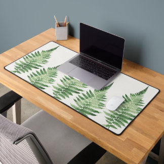 Minimalist Green Fern Botanical Illustration Desk Mat