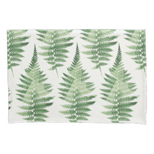 Minimalist Green Fern Botanical Illustration Pillowcase