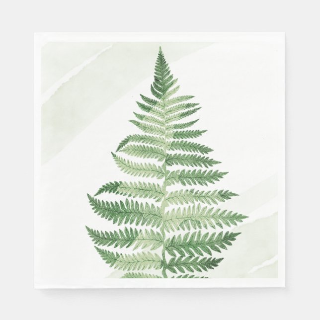 Minimalist Green Fern Napkin (Front)