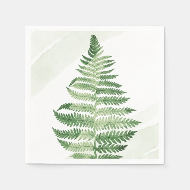Minimalist Green Fern Napkin (Front)