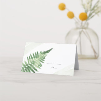 Minimalist Green Fern  Place Card
