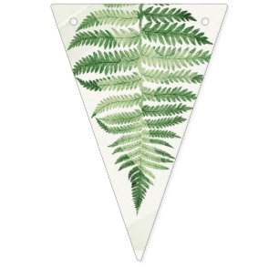 Minimalist Green Fern Wedding Decor Bunting Flags