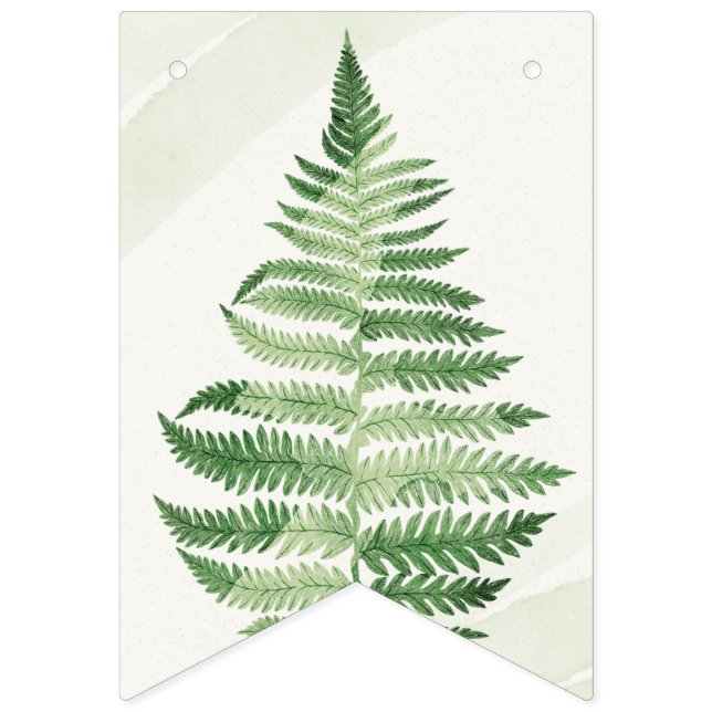 Minimalist Green Fern Wedding Decoration Flags (First Flag)