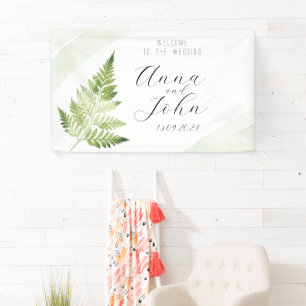 Minimalist Green Fern Wedding Sign