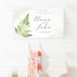 Minimalist Green Fern Wedding Sign