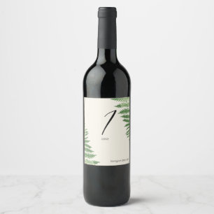 Minimalist Green Fern Wine Label