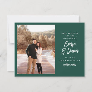 Minimalist Green Flat Photo Save The Date