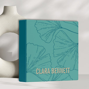 Minimalist Green Floral Elegant Botanical Binder