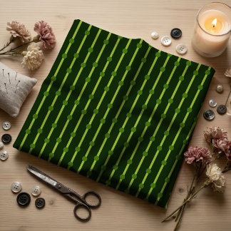 Minimalist Green Geometric Dots and Stripes Fabric