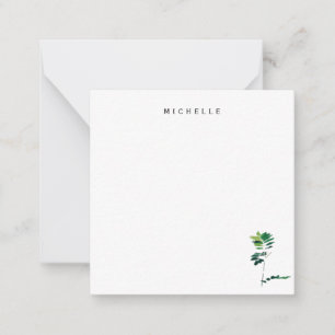 Minimalist Green Hand Crafted Fern Personalized Card