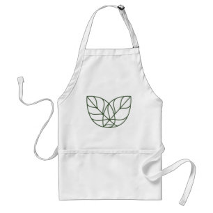 Minimalist Green Leaf Line Art Standard Apron