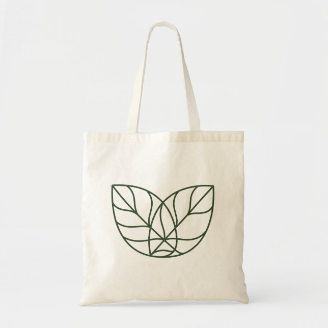 Minimalist Green Leaf Line Art  Tote Bag (Front)