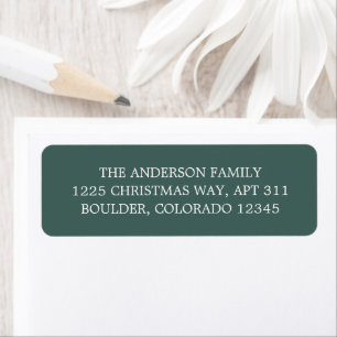 Minimalist Green Modern Christmas Return Address