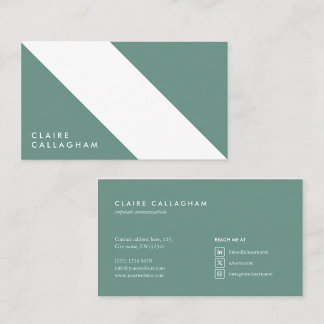 minimalist green modern geometric pattern business card