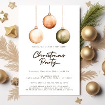 Minimalist Green Natural Ornaments Christmas Party