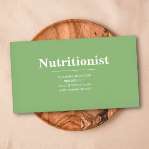 Minimalist & Green -  Nutritionist Business Card